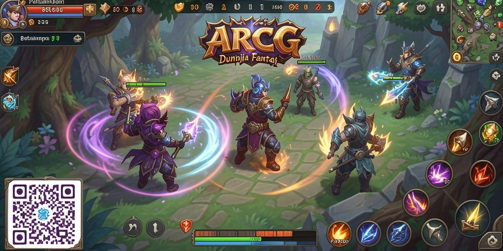 Tampilan gameplay ARPG yang menegangkan dan mendebarkan di 8QR.