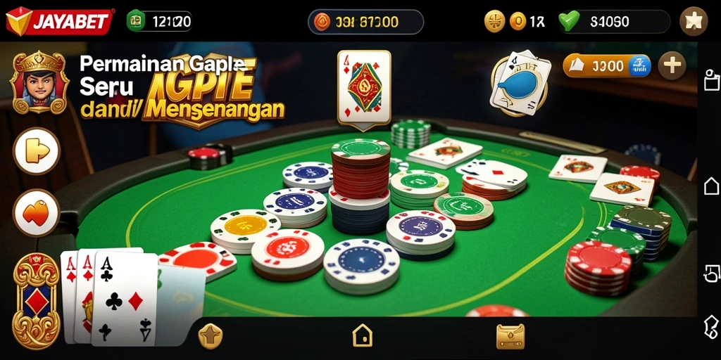Screenshot gameplay JAYABET yang menampilkan serunya permainan Gaple.