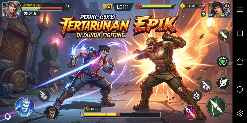 Screenshot LG111 menunjukkan aksi bertarung ekstrem dengan karakter unik.
