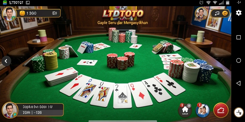 Tampilan seru gameplay Game LTDTOTO Gaple.