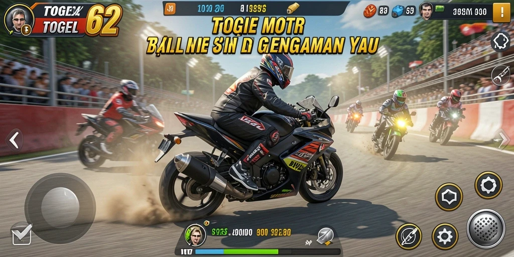 Tampilan balapan motor seru dalam TOGEL62 dengan grafis menakjubkan.
