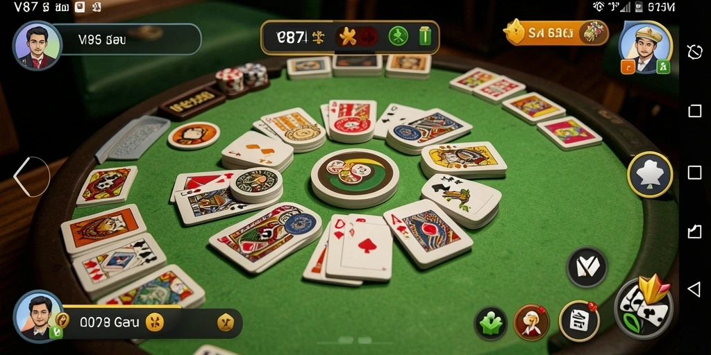 Screenshot utama V87 dengan tampilan permainan Gaple yang menarik.